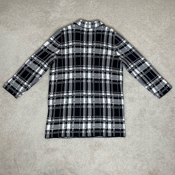 Chaps Plaid Long Open Sweater Cardigan - Picture 12 of 17